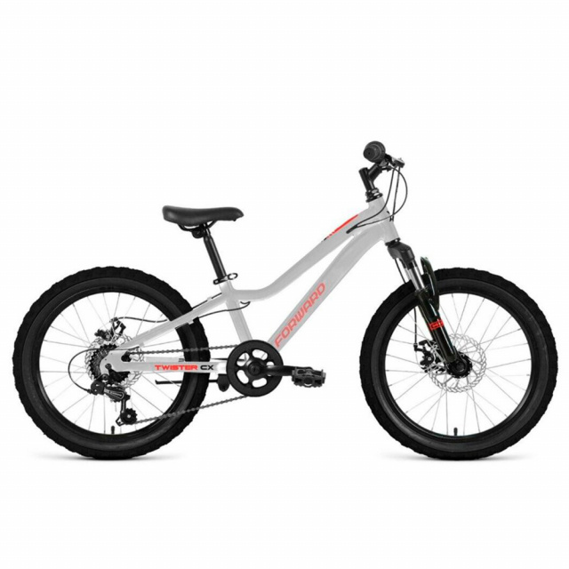 Велосипед FORWARD TWISTER CX 20" D (2026) 7 ск. (10", Серебристый)