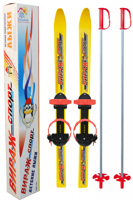 Лыжи детские Цикл Вираж-спорт с палками 100/100 (лыжи, алюм