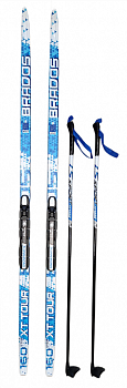 Комплект лыжный STC "XT TOUR BRADOS" лыжи с насечкой, лыжные палки BRADOS SPORT, крепление NNN р.M