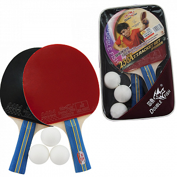 Набор для настольного тенниса Double Fish 236A (2 ракетки+3 мяча) Набор для настольного тенниса Double Fish 236A (2 ракетки+3 мяча)
