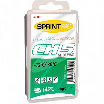 Парафин скольжения SPRINT PRO CH-5 темп. -12 -30С 60 гр. Green