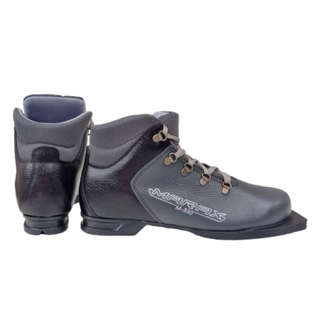 Ботинки лыжные MARAX МX 330 75 мм (нат. кожа) NEW (37, Черный - графит)