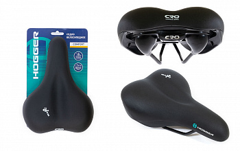 Седло HOGGER комфорт 260х180 мм. пружинное, чёрное