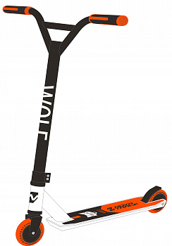 Самокат Novatrack WOLF EL 100 (100P.WOLF.WOR9) белый - оранжевый
