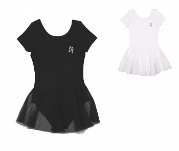 Купальник гимнастический с юбкой CRB CAJG 4150/ 40022 короткий рукав