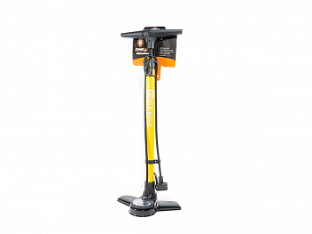 Насос BEE PUMP ручной-напольный велосипедный под нипель AV/FV, с монометром, 32*500 мм., жёлтый