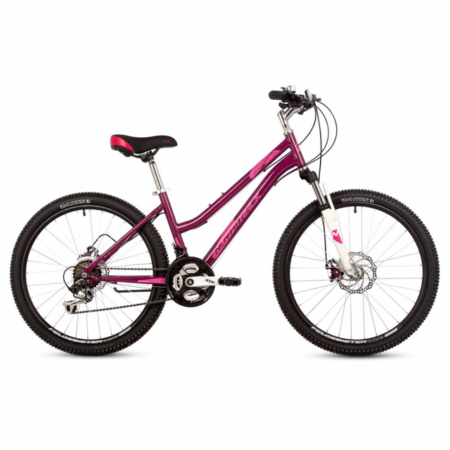 Велосипед NOVATRACK JENNY 24" D (2023) 6 ск. (14" (135-155), Пурпурный)