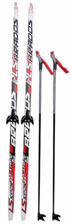 Комплект лыжный STC "LS SPORT" лыжи с насечкой, лыжные палки TREK, крепление NN-75