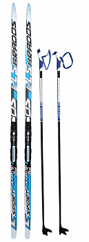Комплект лыжный STC "LS SPORT" лыжи с насечкой, лыжные палки BRADOS SPORT, крепление NNN р.M