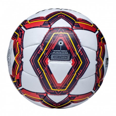 Мяч футбольный ATEMI BULLET LIGHT TRAINING (р.4, Белый - баклажан - желтый)