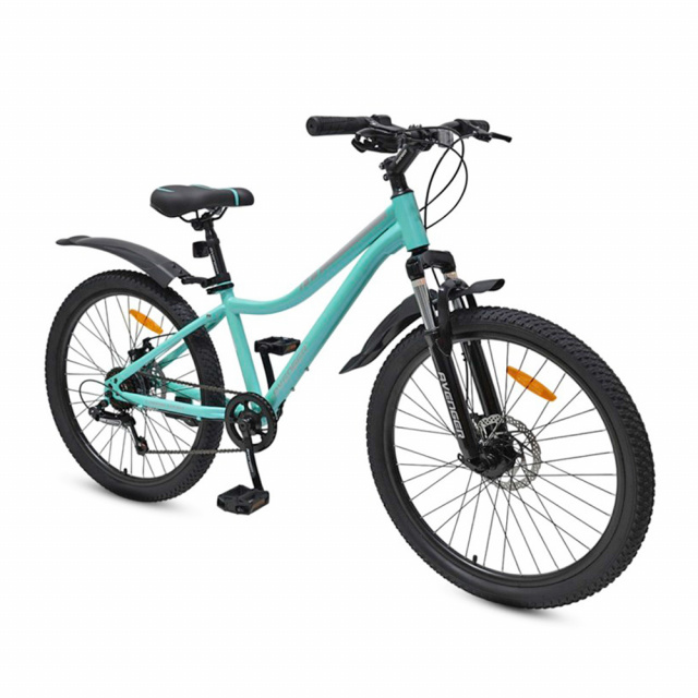 Велосипед AVENGER C241 DW 24" (2025)  (Бирюзовый-серебристый)