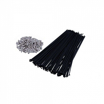 Спица 2,0мм, 252мм с ниппелем чёрная