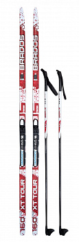 Комплект лыжный STC "XT TOUR BRADOS" лыжи с насечкой, лыжные палки X-400, крепление NNN р.M