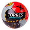 Мяч футбольный Torres Junior Super 2024 год (р.5, Красный - черный - серый)