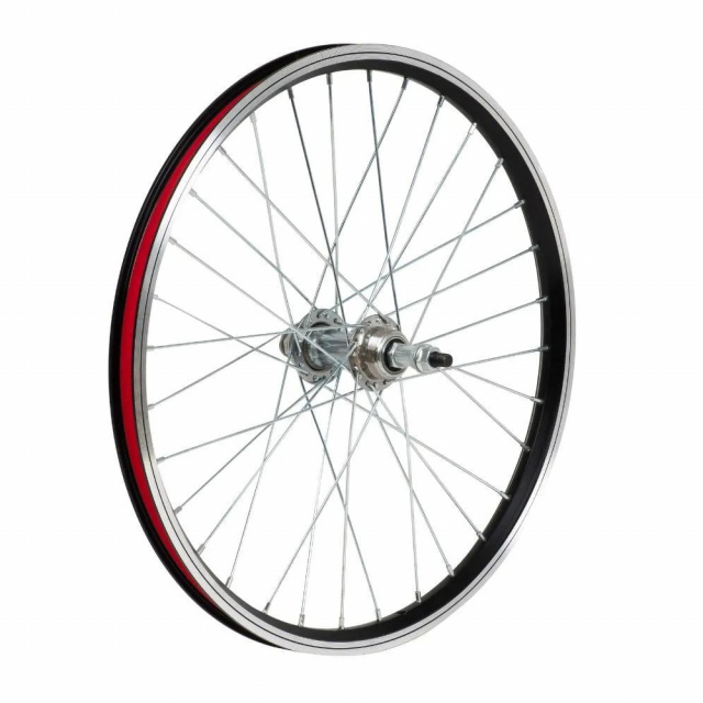 Колесо в сборе 20" AL, двустеночное заднее 32 отв., под трещетку, V-Brake, пром. подшипники X98417 Колесо в сборе 20" AL, двустеночное заднее 32 отв., под трещетку, V-Brake, пром. подшипники X98417