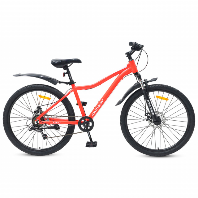 Велосипед AVENGER A261 D 26" (2025)  (Красный неон-белый)