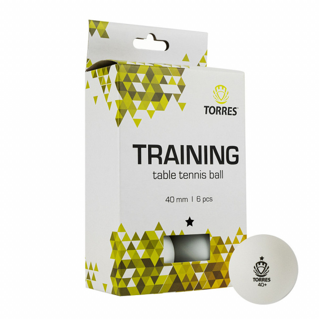 Набор мячей для настольного тенниса TORRES Training 1* 6шт/40мм 