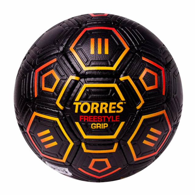 Мяч футбольный Torres FreeStyle Grip (р.5, Черный-желтый-красный)